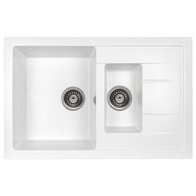 Мойка кухонная из мраморной крошки, белый, C10-18 Gerhans