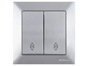 Выключатель проходной 2-клав., скрытый, пруж. зажим, серебро, DARIA, 10 A, 250 V, IP 20, Mutlusan 21204040182