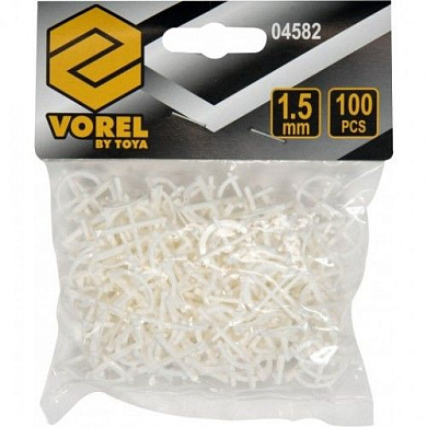 Крестики для плитки с ограничителем 1,5 мм 100 шт. Vorel 04582