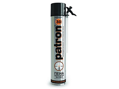 Пена монтажная бытовая всесезонная Калибр 30 555 мл выход до 30 л PATRON 4814016005890