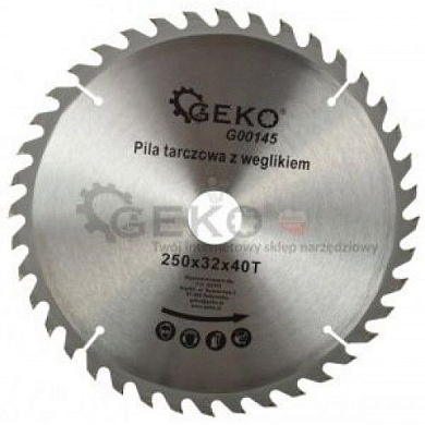 Диск пильный с напаянными зубцами из твердых сплавов 250х32х40T Geko G00145