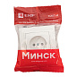 Минск Розетка 1-местная СП без заземления, 10 А, с защ,штор,, белая EKF Basic ERR10-022-100