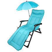 Шезлонг складной, голубой, в комплекте с зонтом WMC TOOLS WMC-FG-HY-8000LB-Z