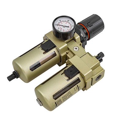 Блок подготовки воздуха, фильтр-регулятор + лубрикатор, 1/2" RockForce RF-AC4010-04