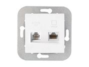 Розетка 2-ая комби телефонная+компьютерная, скрытая, белая, Уют, Bylectrica ТРК-002
