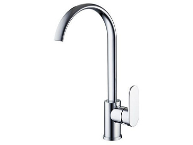 Смеситель для кухни D35-A, серия 390, поворотный J-излив