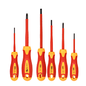 Набор диэлектрических отверток 3 SL, 3 PH 6 пр Deli YS EDL510006T