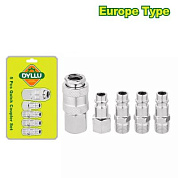 Набор быстросъемных соединений, "папа"/"мама"-внутр./наруж. резьба 1/4", 5 шт DYLLU DTQP3670