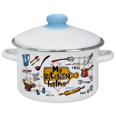 Дом.кухня Кастрюля эмал цил "Домашняя кухня" 4,0л мет/об Эмаль ООО 01-Б1614/4М Дом.кухня