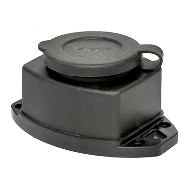 Роз, (колодка) одномест, с защит, крышкой каучуковая 230В 2P+PE 16A IP44 EKF Марс RPS-014-16-230-44