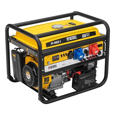 Генератор бензиновый PS 90 ED-3, 9.0 кВт, переключение режима 230 В/400 В, 25 л, электростартер Denzel 946944
