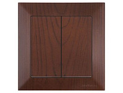 Выключатель 2-клав., скрытый, винт. зажим, орех, DARIA, 10 A, 250 V, IP 20, Mutlusan 21204020257