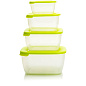 Комплект контейнеров для хранения и заморозки продуктов 4 штуки. СВЧ Полимербыт 4354600