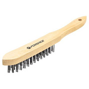 Щетка по металлу ручная в деревянном корпусе 4x15 рядов Forsage F-340116217