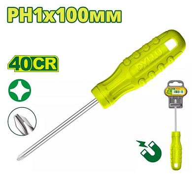 Oтвертка крестовая PH1x100 мм DYLLU DTSD4914