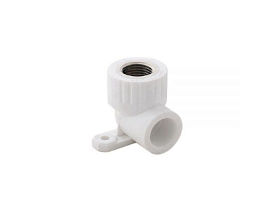 Колено ПП комб. с креплен. вн. 20х3/4", белое, угольник РосТурПласт 15104