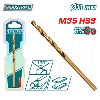 Сверло по металлу M35 HSS-CO 11 мм TOTAL TAC11211001