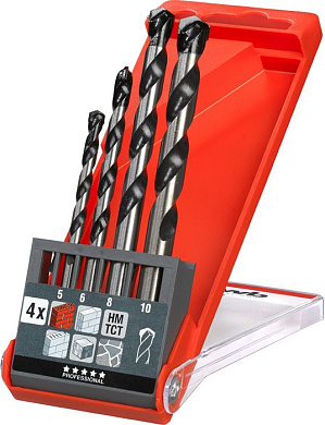 Набор сверел по бетону, 4 шт, KWB 49044800