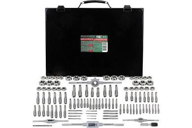 Набор метрических метчиков и плашек 110 пр RockForce RF-M110-1