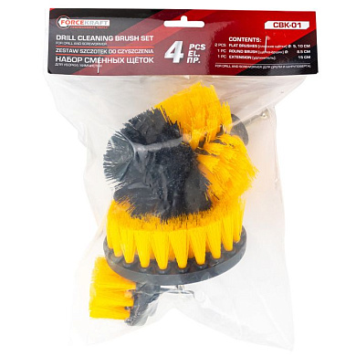 Набор сменных щеток для уборки/химчистки под шуруповерт 4 пр ForceKraft FK-CBK-01