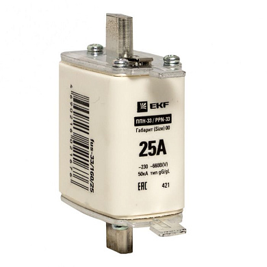 Плавкая вставка ППН-33 160/ 25А габарит 00 EKF fus-33/160/25
