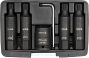 Набор ударных головок-бит 3/4'' Spline М12, М14, М16, М18 6 пр. Yato YT-1157