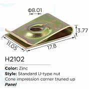 Клипса для крепления внутренней обшивки а/м универсальная металлическая 100 шт Forsage F-H2102(universal)