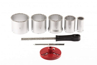 Набор коронок по керамической плитке, 33-53-67-73-83 мм, напил, шестигранный хвостовик Matrix 72842