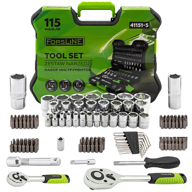 Набор инструментов 115 пр 1/4''&1/2'' 6-гр ForsLine FL-41151-5