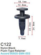 Клипса для крепления внутренней обшивки а/м Хонда пластиковая, 100 шт Forsage C0122(Honda)