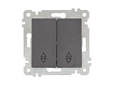 Выключатель проходной 2-клав., скрытый, без рамки, винт. зажим, дымчатый, RITA, 10 A, 250 V, IP 20, Mutlusan 22004040295