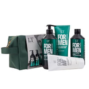 Мужской подарочный набор, гель LT-2357, шампунь LT-2340, крем LT-2388, бальзам LT-2371, bag6, зеленая уп La and Te beaute LTMEN15