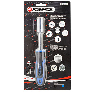 Рукоятка с универсальным захватом болтов и гаек 4-15 мм, L-210 мм Forsage F-30381