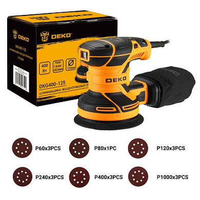 Эксцентриковая шлифмашина DKG400-125 DEKO 063-2203