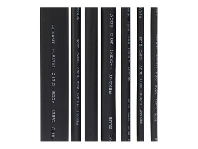 Набор термоусадочных трубок №7, КЛЕЕВОЙ, REXANT 29-0107