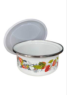 Миска с крышкой 1 л "Кубника" Сантэкс 1-5210030(Бл)"Клубника"