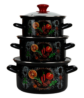 Набор кастрюьКуинарные фантазии-1-Экстра, 1.5, 2.5, 3 л, корич. Керченский металлургический завод 51904-КУЛИНАРНЫЕ ФАНТАЗИИ