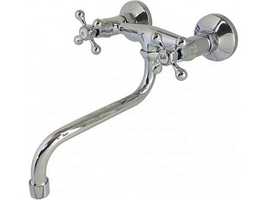 Смеситель для кухни настенный, цинк, хром Wisent W4665