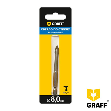 Сверло 8 мм по плитке и стеклу GRAFF 8008850