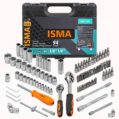 Набор инструментов 94 пр. 3/8"&1/4" 6-гр. ISMA ISMA-4941-5DS
