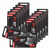 Набор бит с битодержателями 40 пр. 10 мм 75/30 мм: T20-T55, H4-H12, M5-M12, 12 к-тов PATRON P-4401C 12 K-T