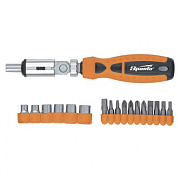 Отвертка реверсивная с шарниром с набором бит 18 пр. Sparta 115545