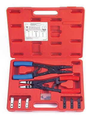 Набор разжимов стопорных колец со сменными губками, сжим/разжим, прямой/угловой 265 мм 20 пр Force 920U2