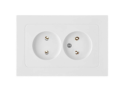 Розетка 2-ая, скрытая, б/з белая, Аструм, Bylectrica РС16-0541