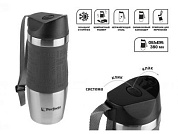 Термокружка с ремешком, 380 мл, нержавеющая сталь, black, PERFECTO LINEA 27-124801
