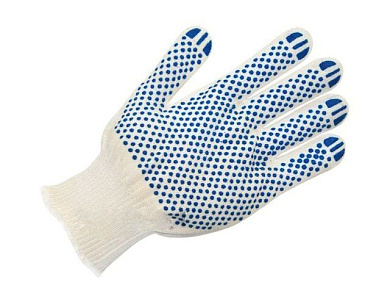 Перчатки х/б с ПВХ "Точка", 13 класс Континент-Сити 607