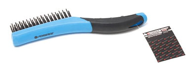 Щетка по металлу ручная в пластиковом корпусе с прорезиненной рукояткой высокоуглеродистая сталь, 4x16рядов Forsage F-340121118