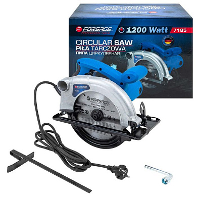 Пила циркулярная, 1200Вт, 5500 об/мин, размер диска 185х20х2,4 мм Forsage F-7185