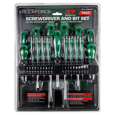 Набор отверток в комплекте с битами 37 пр RockForce RF-7037