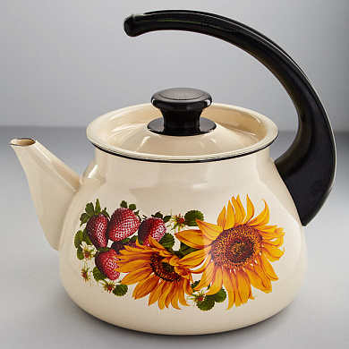 Чайник эмалированный с пластиковой ручкой 3 л, слоновый Керченский металлургический завод 42704-122/6-У4СлСД